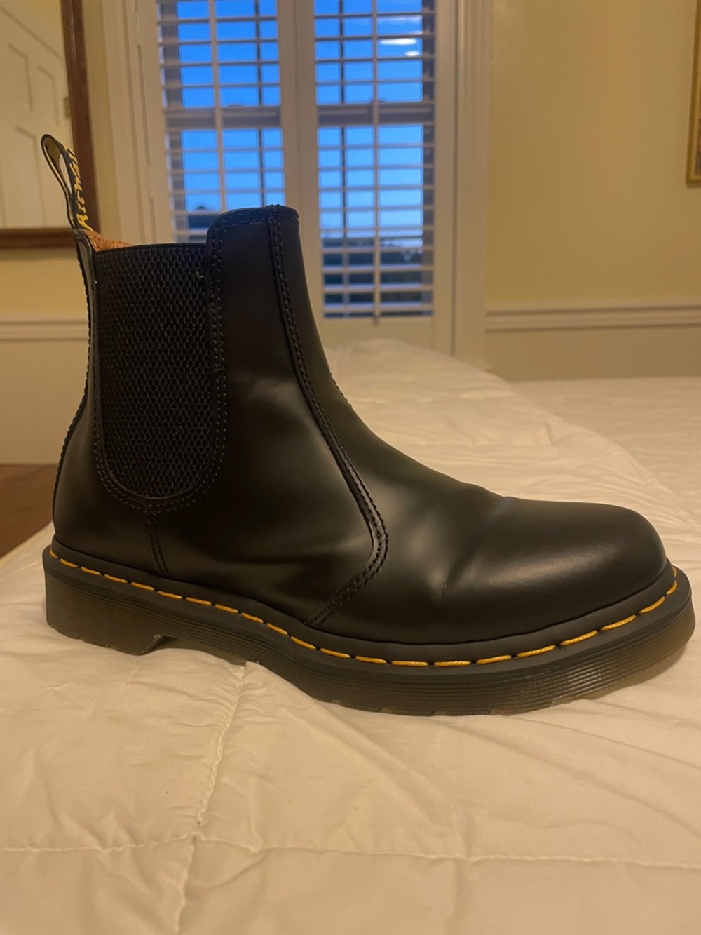 Dr. Martens Black Chukka Boots with Yellow Stitching women’s boots